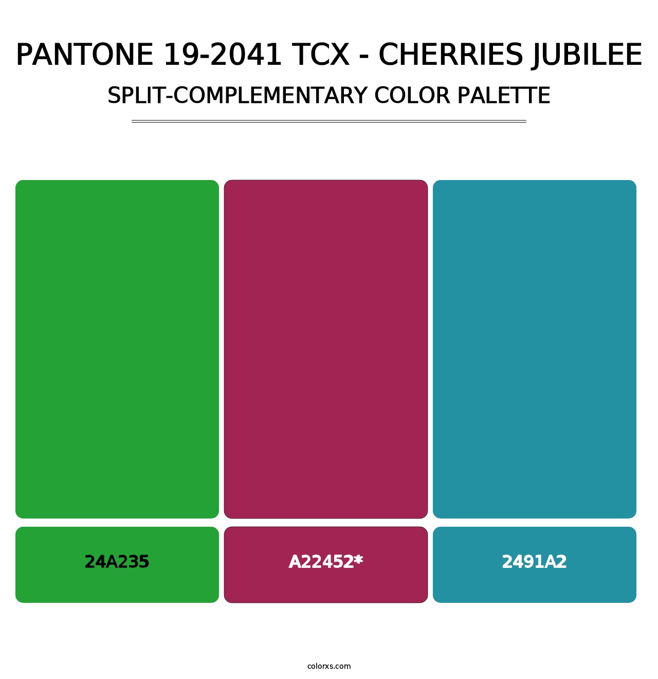 PANTONE 19-2041 TCX - Cherries Jubilee - Split-Complementary Color Palette