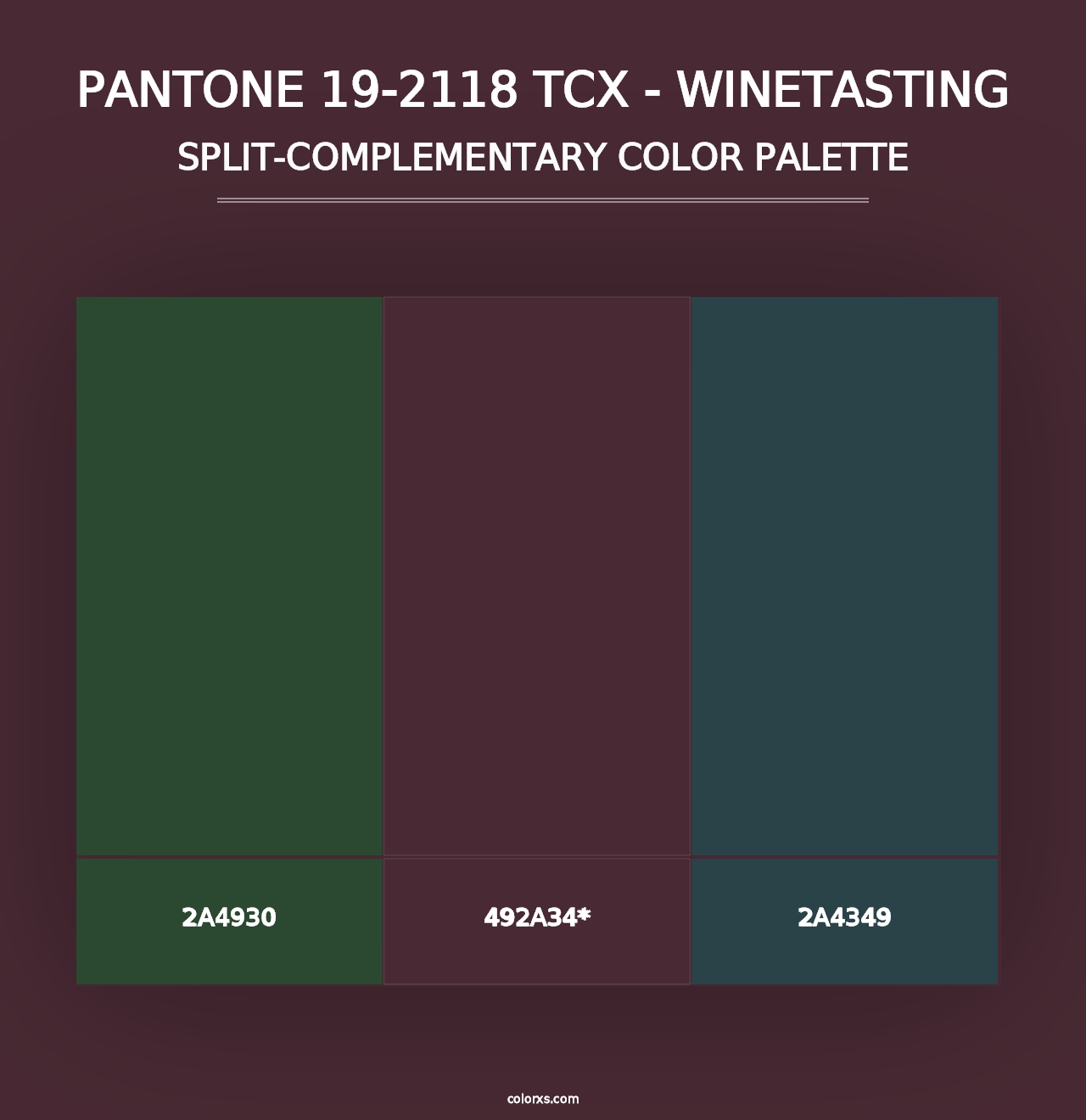 PANTONE 19-2118 TCX - Winetasting - Split-Complementary Color Palette