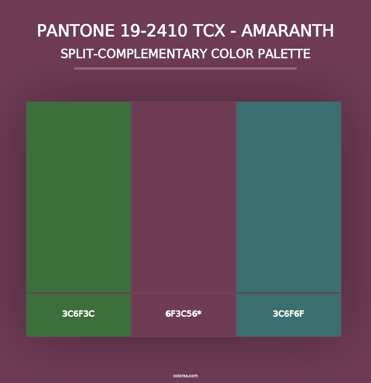 PANTONE 19-2410 TCX - Amaranth - Split-Complementary Color Palette