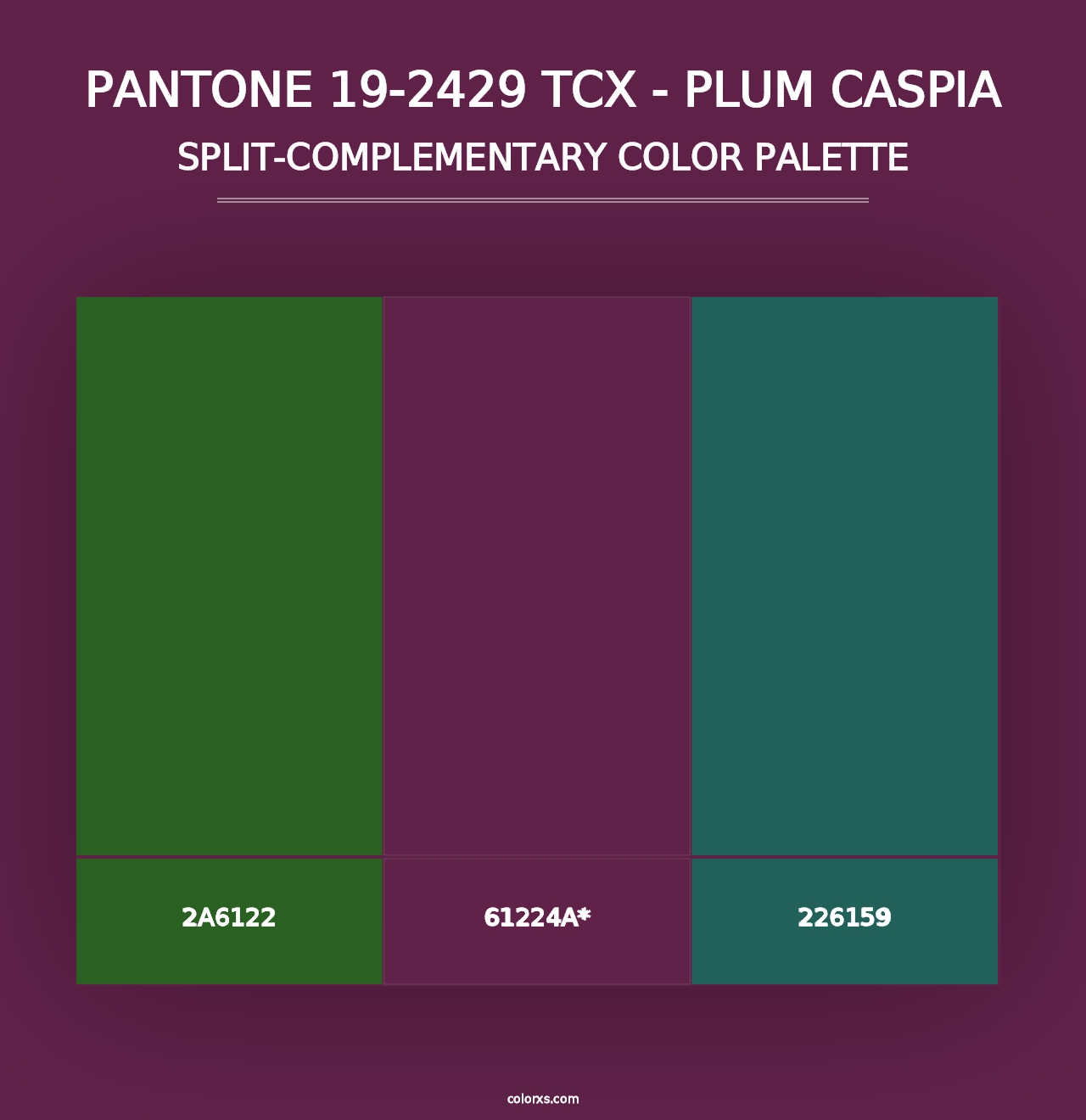 PANTONE 19-2429 TCX - Plum Caspia - Split-Complementary Color Palette