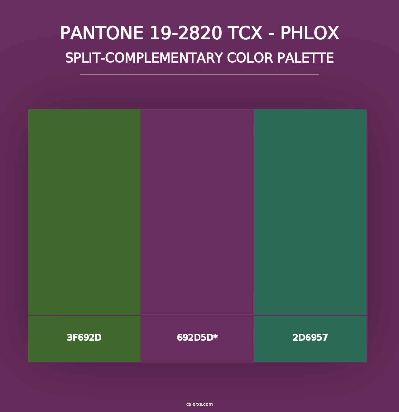 PANTONE 19-2820 TCX - Phlox - Split-Complementary Color Palette