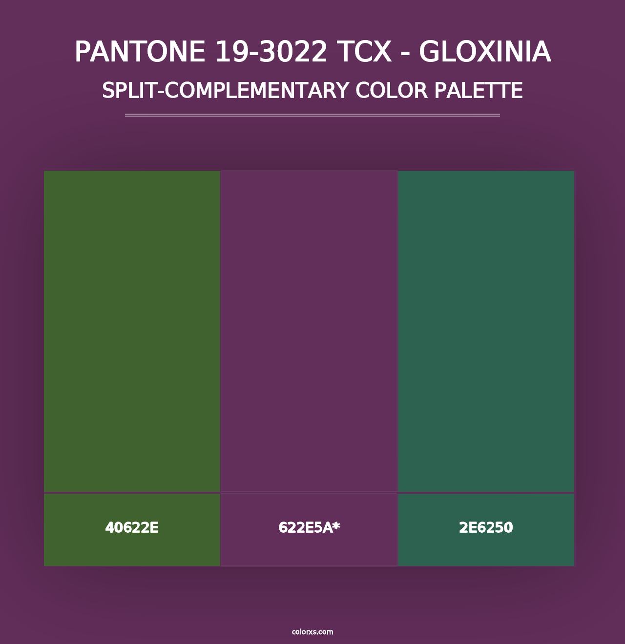 PANTONE 19-3022 TCX - Gloxinia - Split-Complementary Color Palette