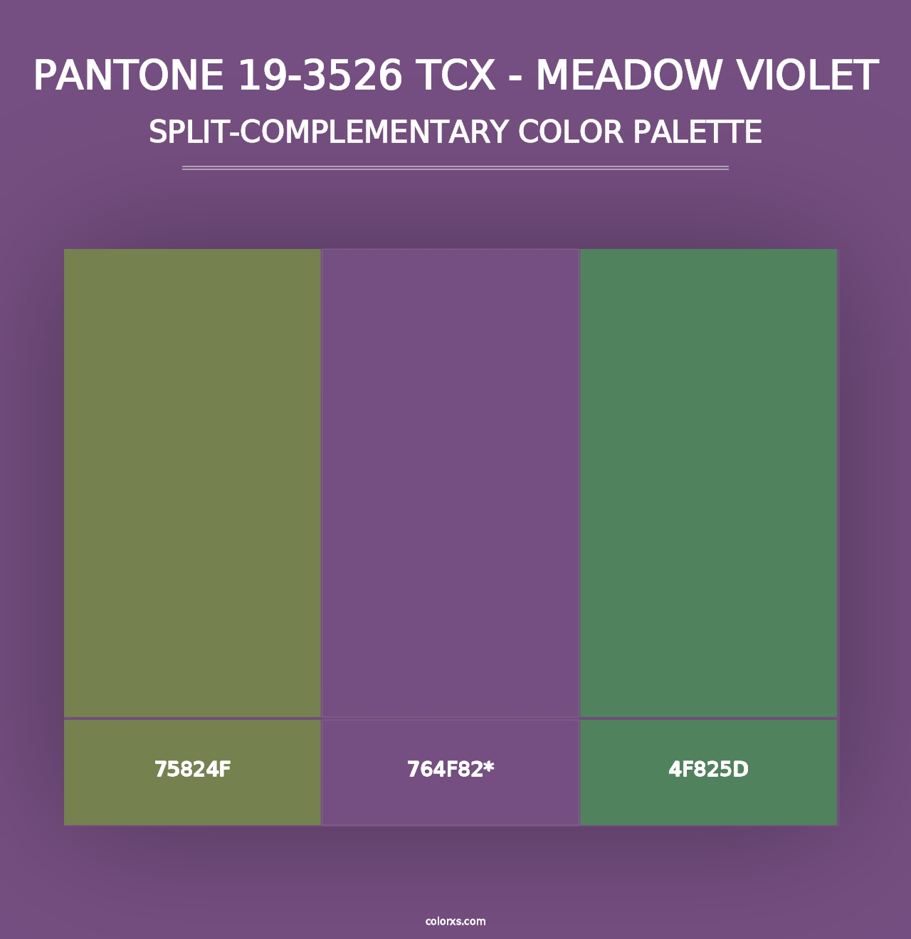 PANTONE 19-3526 TCX - Meadow Violet - Split-Complementary Color Palette