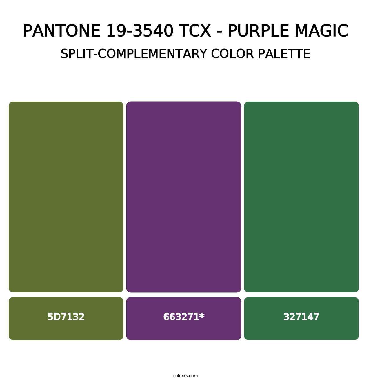 PANTONE 19-3540 TCX - Purple Magic - Split-Complementary Color Palette