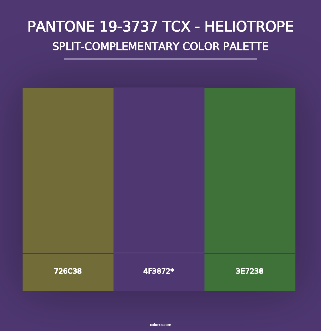 PANTONE 19-3737 TCX - Heliotrope - Split-Complementary Color Palette