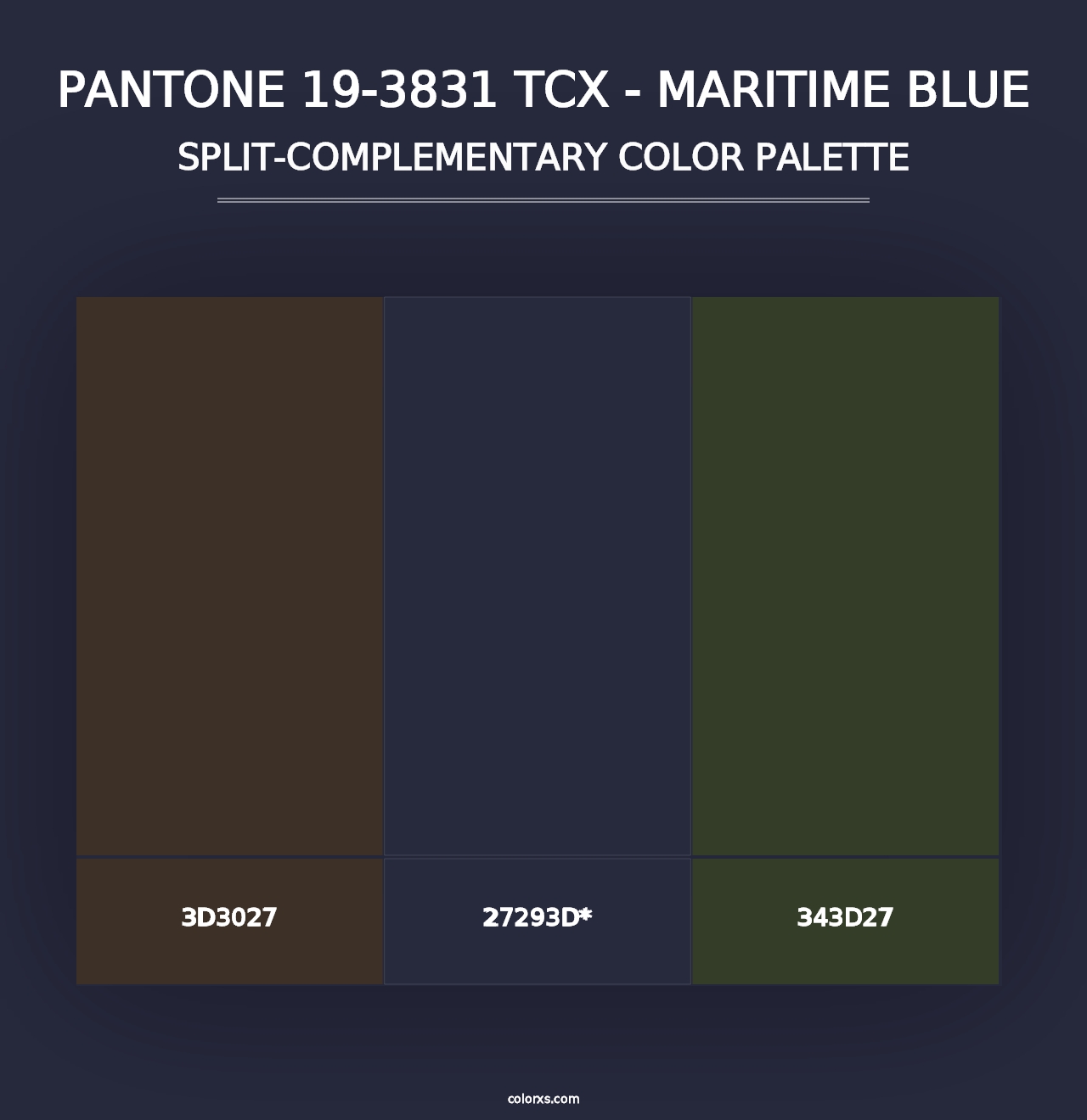 PANTONE 19-3831 TCX - Maritime Blue - Split-Complementary Color Palette