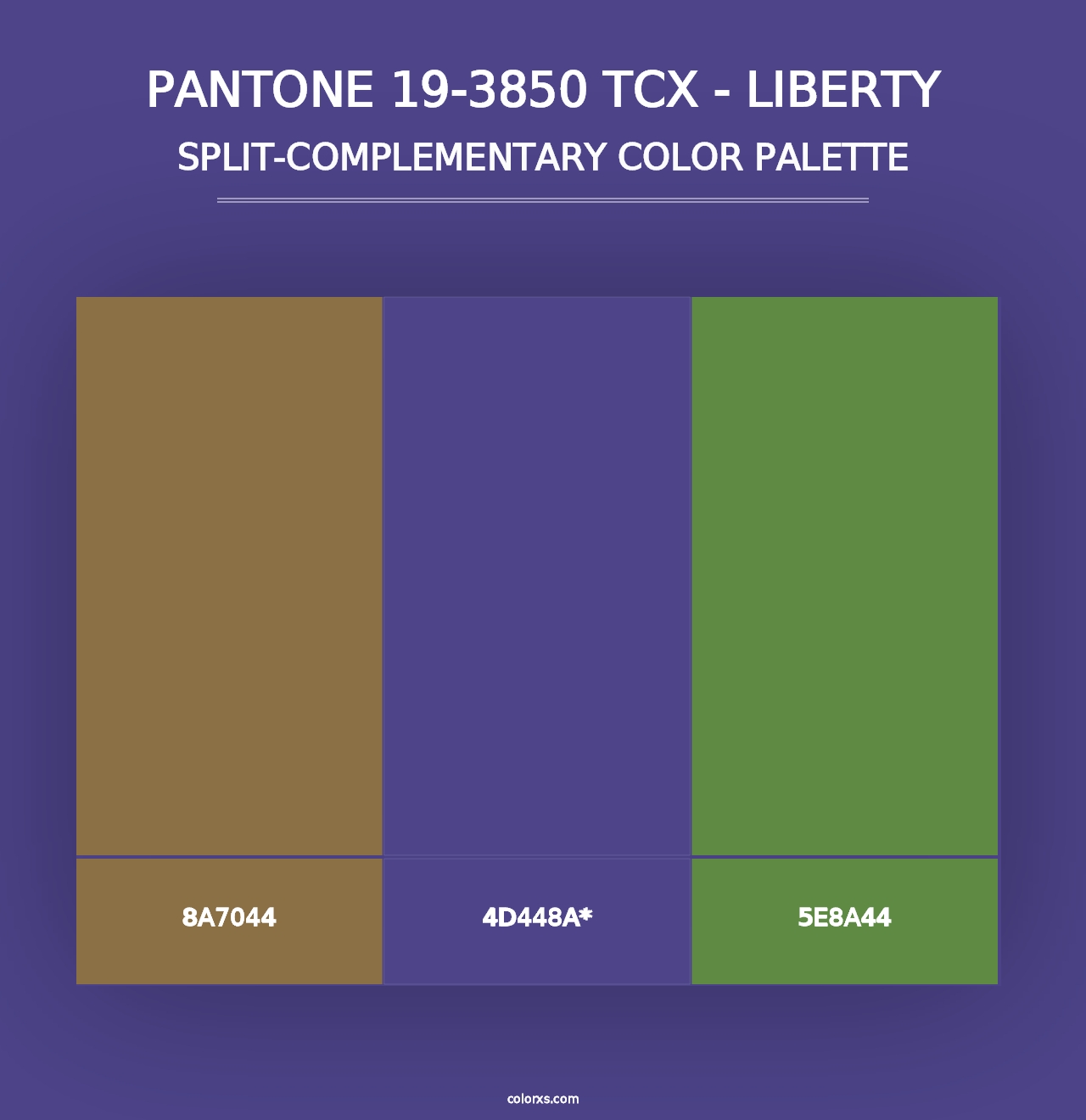 PANTONE 19-3850 TCX - Liberty - Split-Complementary Color Palette