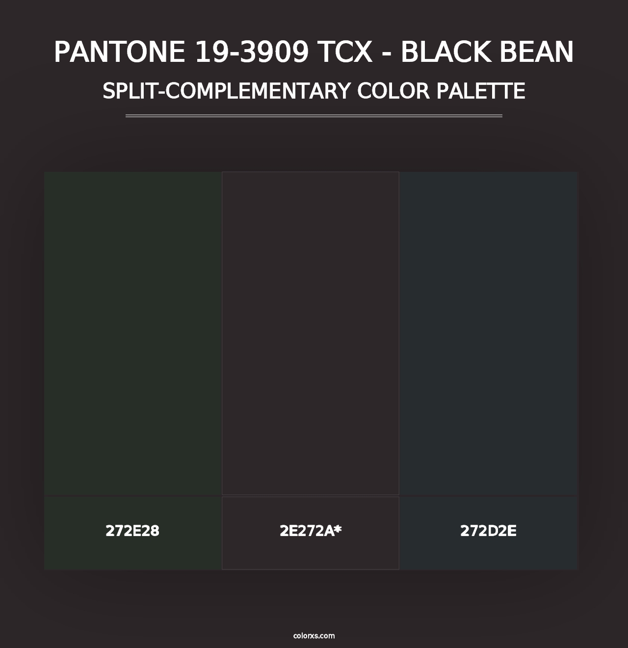 PANTONE 19-3909 TCX - Black Bean - Split-Complementary Color Palette