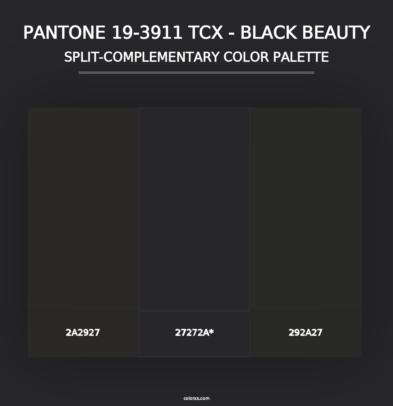 PANTONE 19-3911 TCX - Black Beauty - Split-Complementary Color Palette