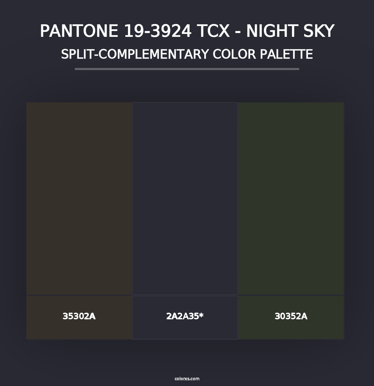 PANTONE 19-3924 TCX - Night Sky - Split-Complementary Color Palette