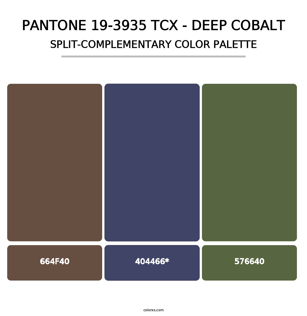 PANTONE 19-3935 TCX - Deep Cobalt - Split-Complementary Color Palette