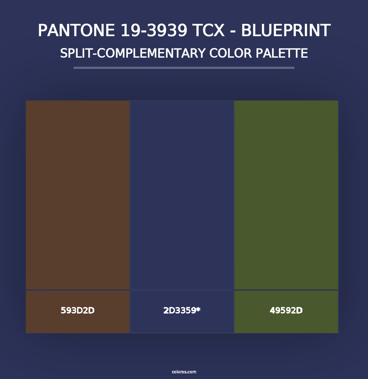 PANTONE 19-3939 TCX - Blueprint - Split-Complementary Color Palette