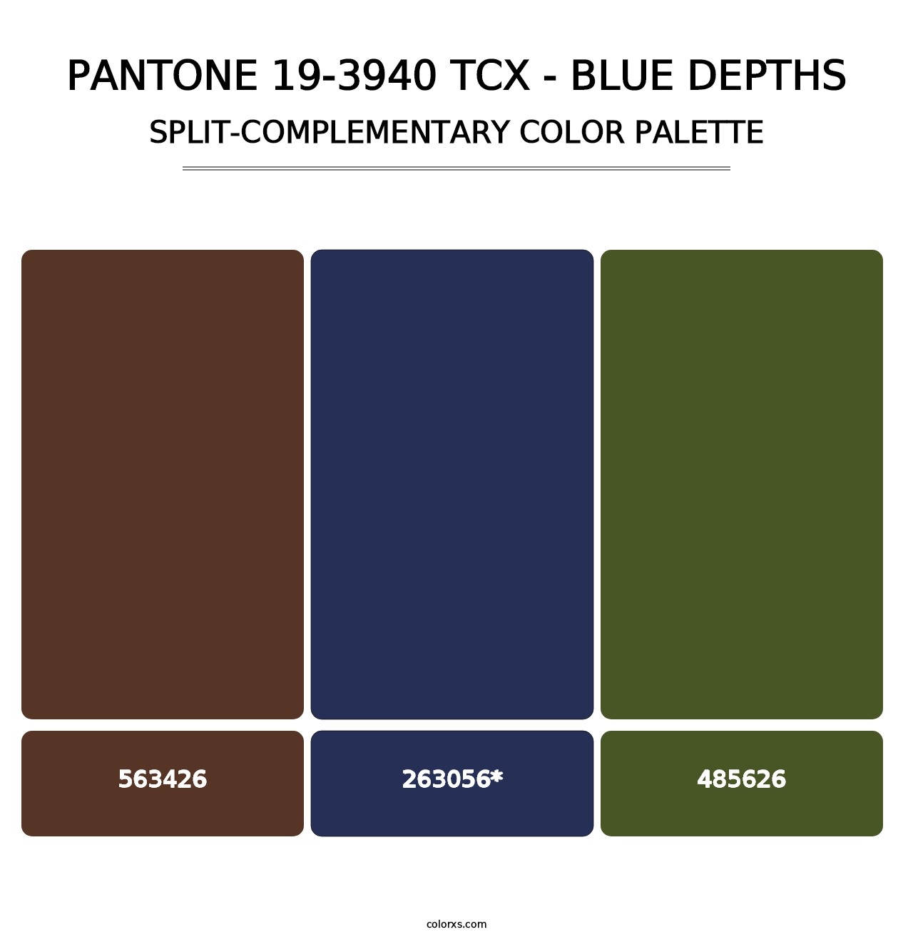 PANTONE 19-3940 TCX - Blue Depths - Split-Complementary Color Palette