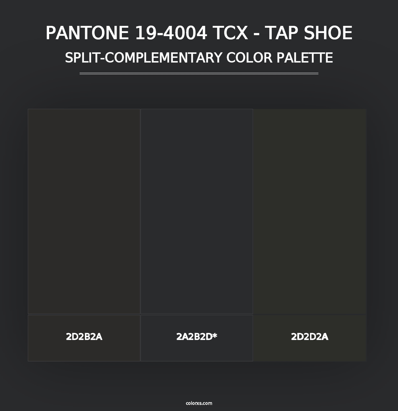 PANTONE 19-4004 TCX - Tap Shoe - Split-Complementary Color Palette