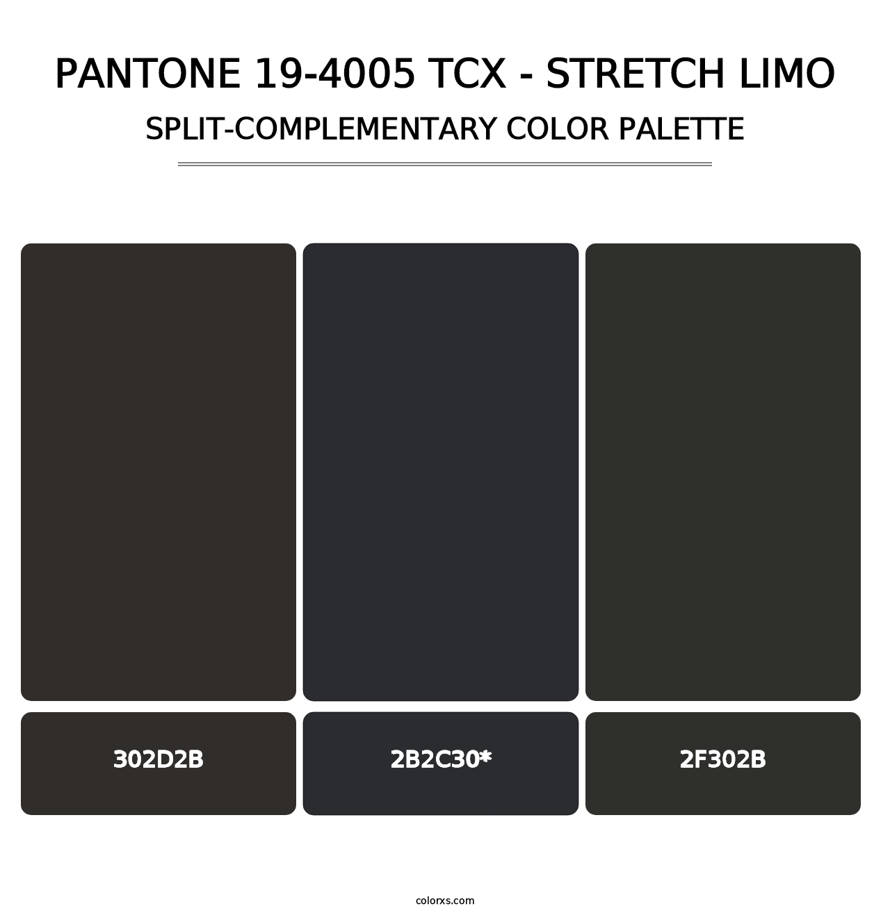 PANTONE 19-4005 TCX - Stretch Limo - Split-Complementary Color Palette