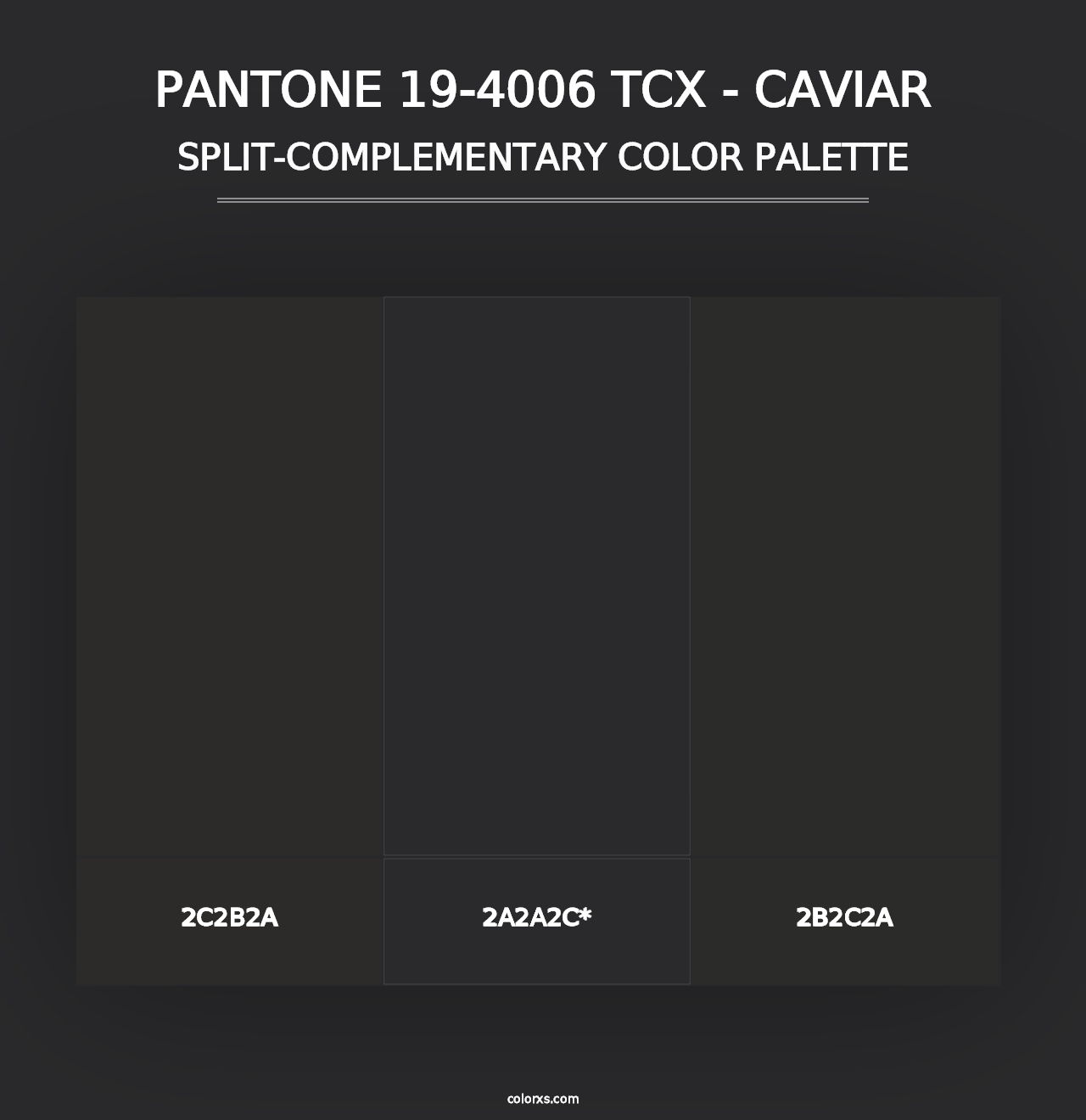 PANTONE 19-4006 TCX - Caviar - Split-Complementary Color Palette