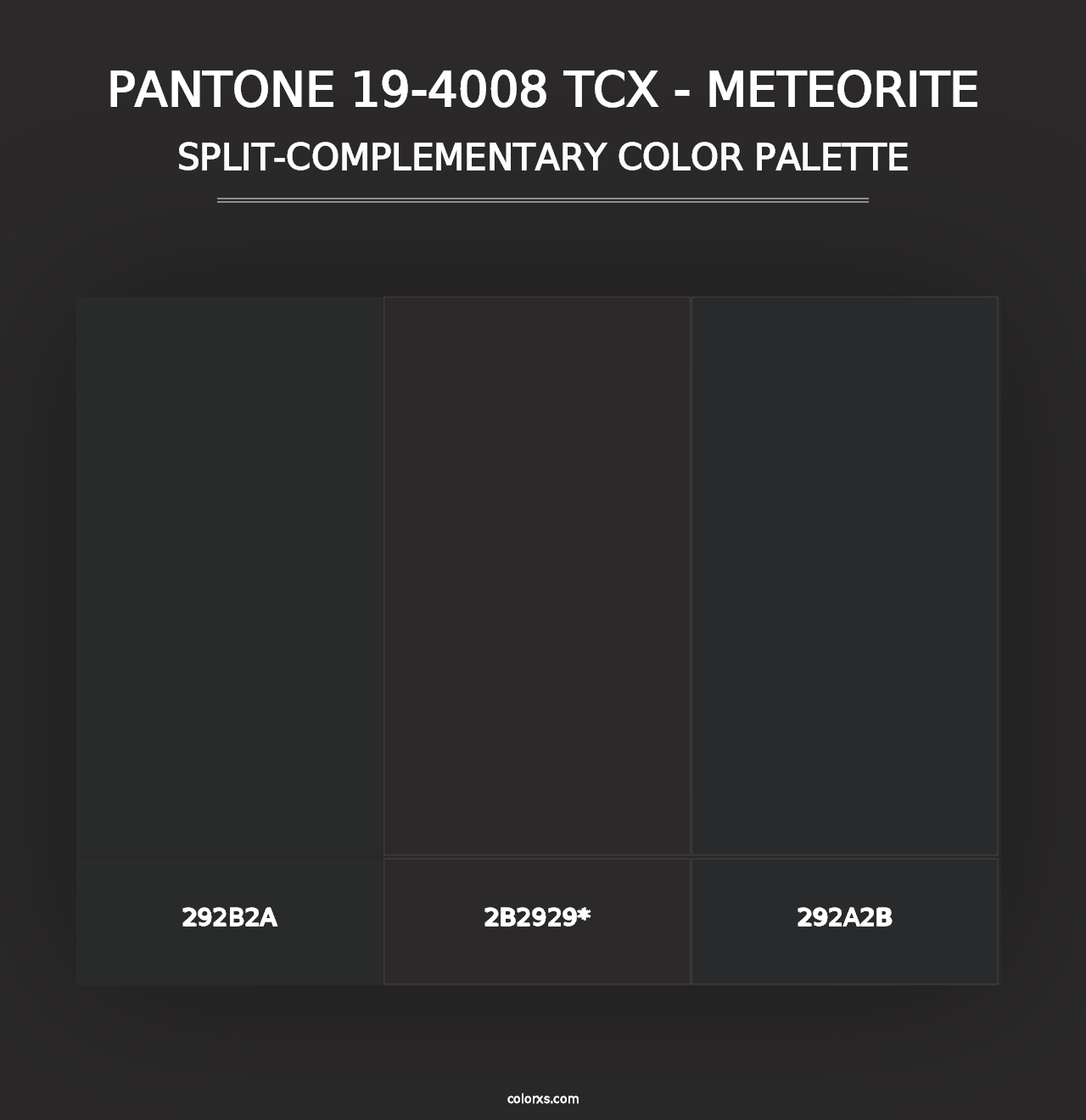 PANTONE 19-4008 TCX - Meteorite - Split-Complementary Color Palette