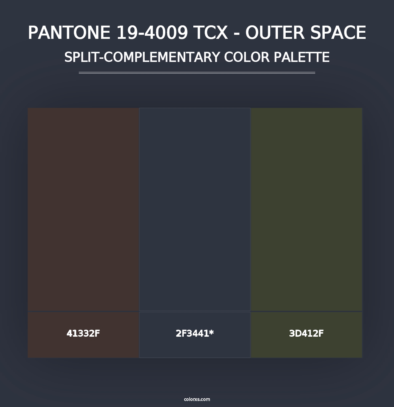 PANTONE 19-4009 TCX - Outer Space - Split-Complementary Color Palette