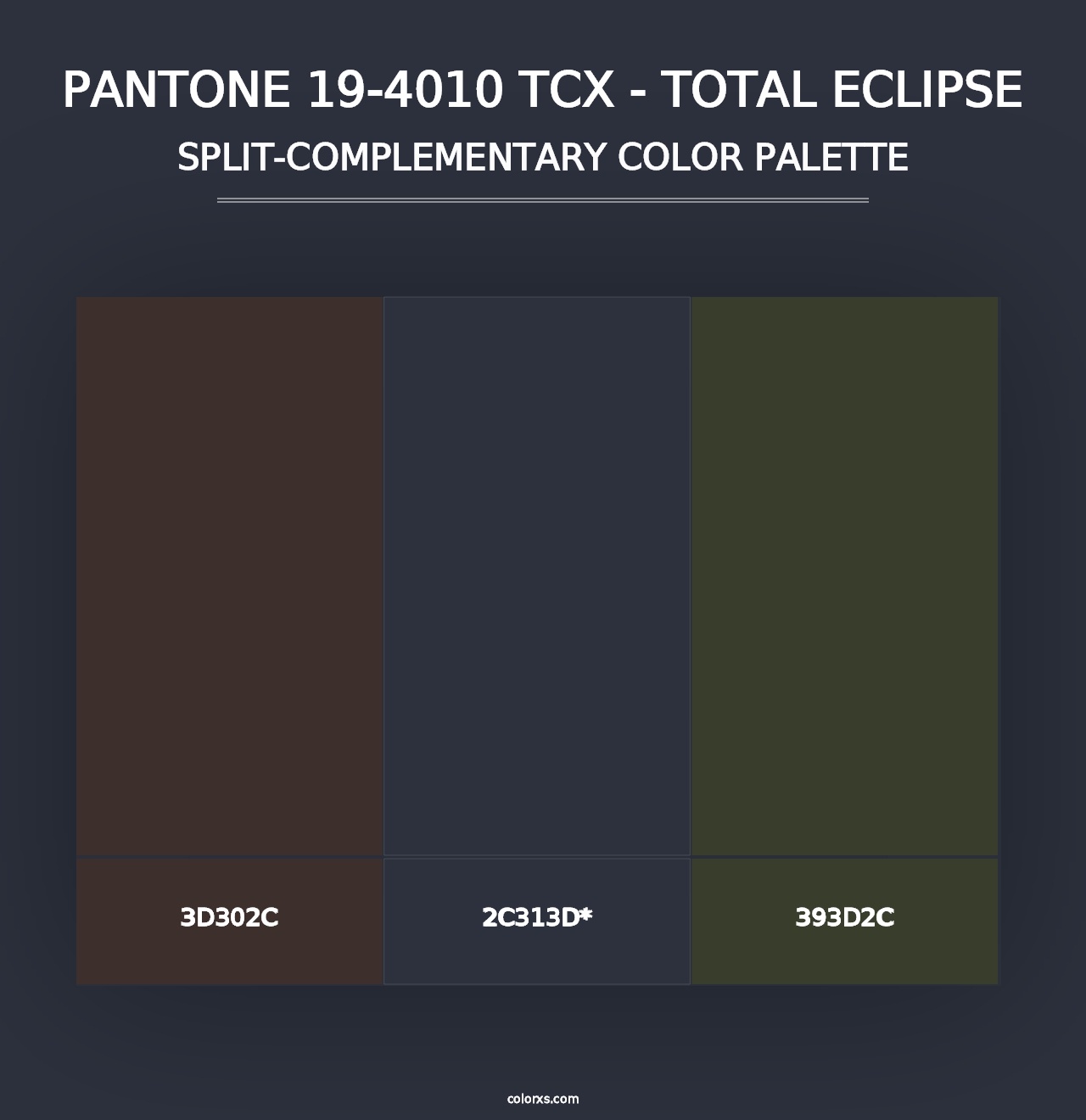 PANTONE 19-4010 TCX - Total Eclipse - Split-Complementary Color Palette