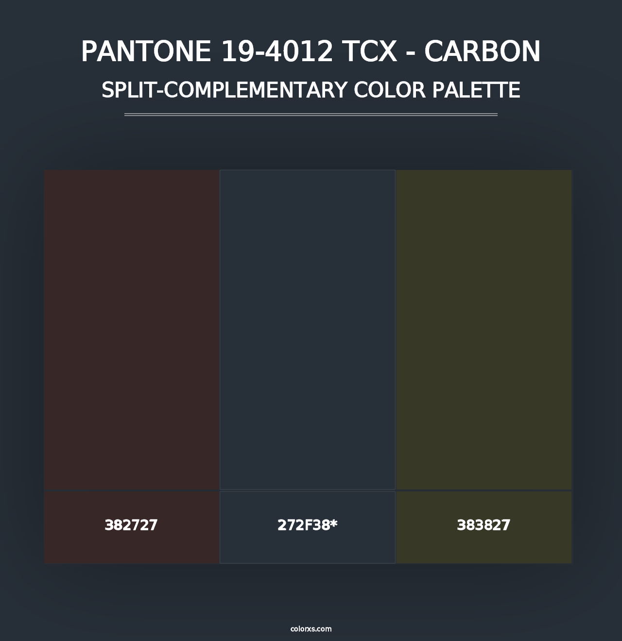 PANTONE 19-4012 TCX - Carbon - Split-Complementary Color Palette