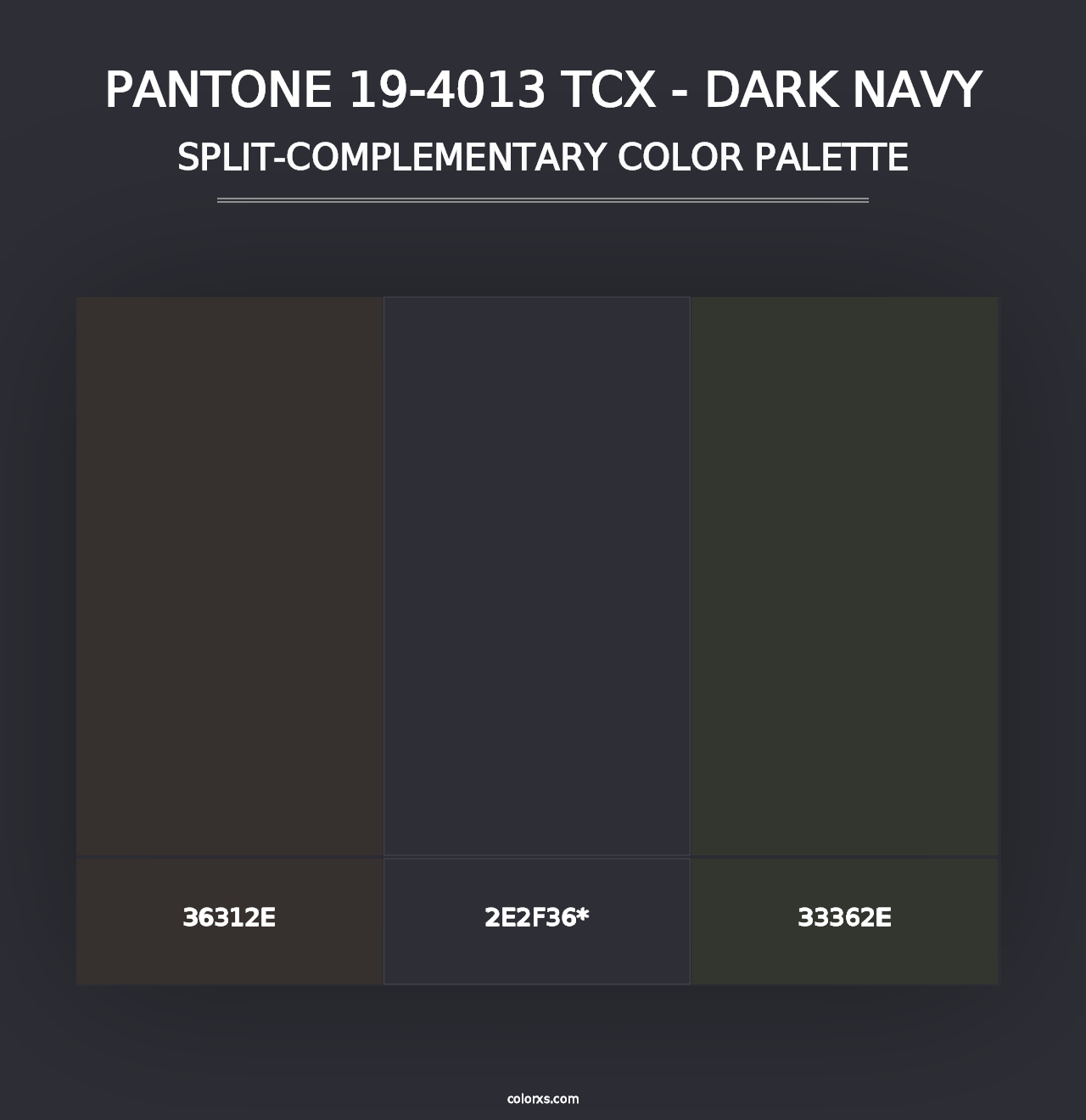 PANTONE 19-4013 TCX - Dark Navy - Split-Complementary Color Palette