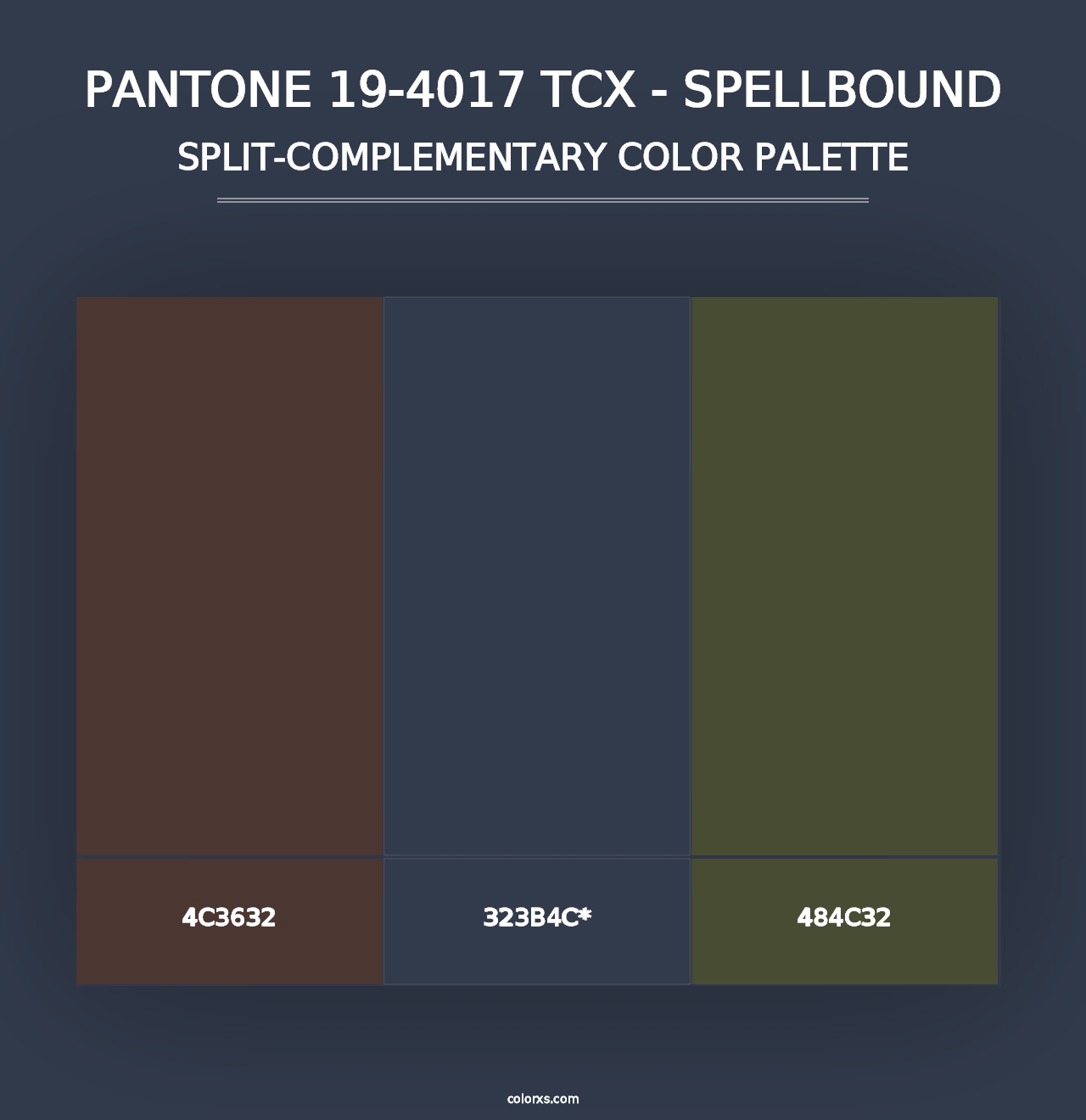 PANTONE 19-4017 TCX - Spellbound - Split-Complementary Color Palette