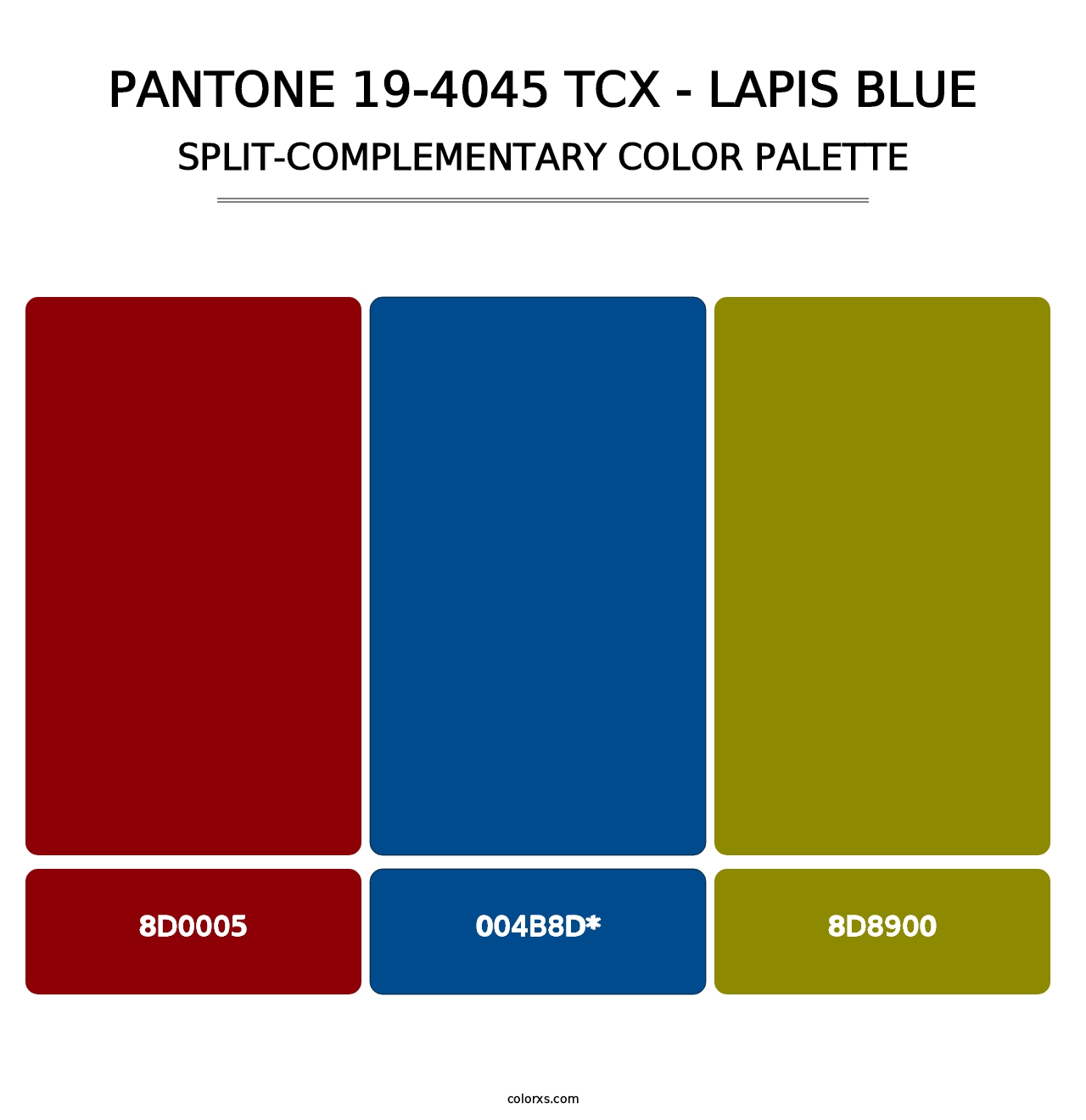 PANTONE 19-4045 TCX - Lapis Blue - Split-Complementary Color Palette