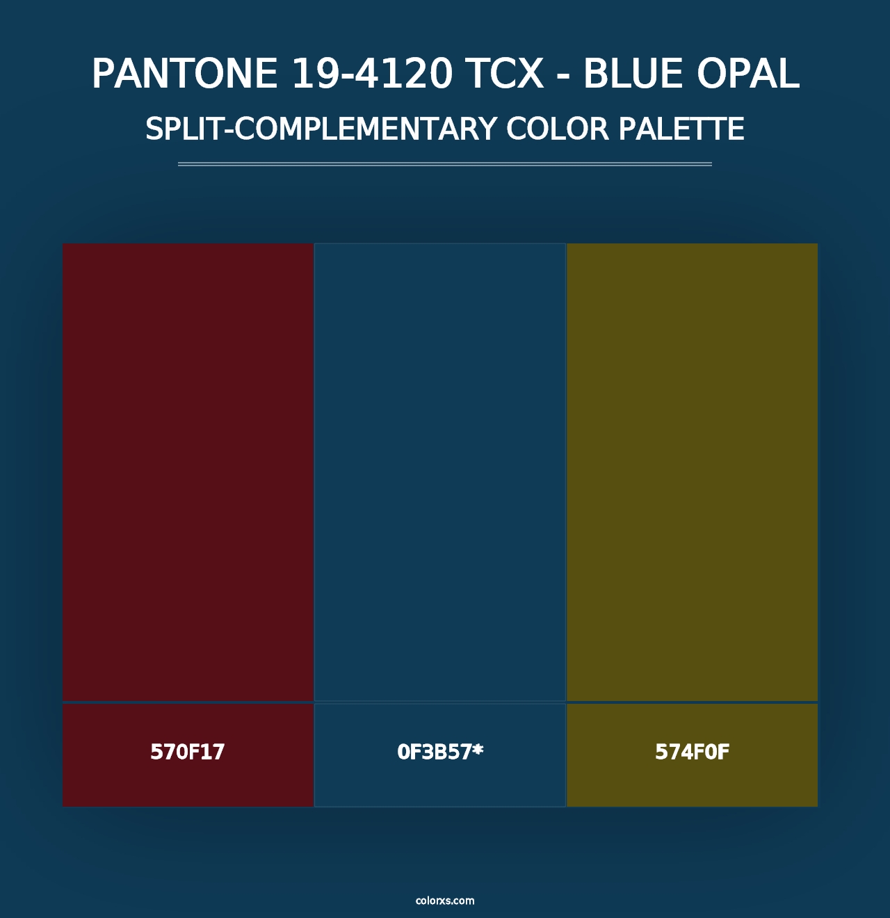 PANTONE 19-4120 TCX - Blue Opal - Split-Complementary Color Palette