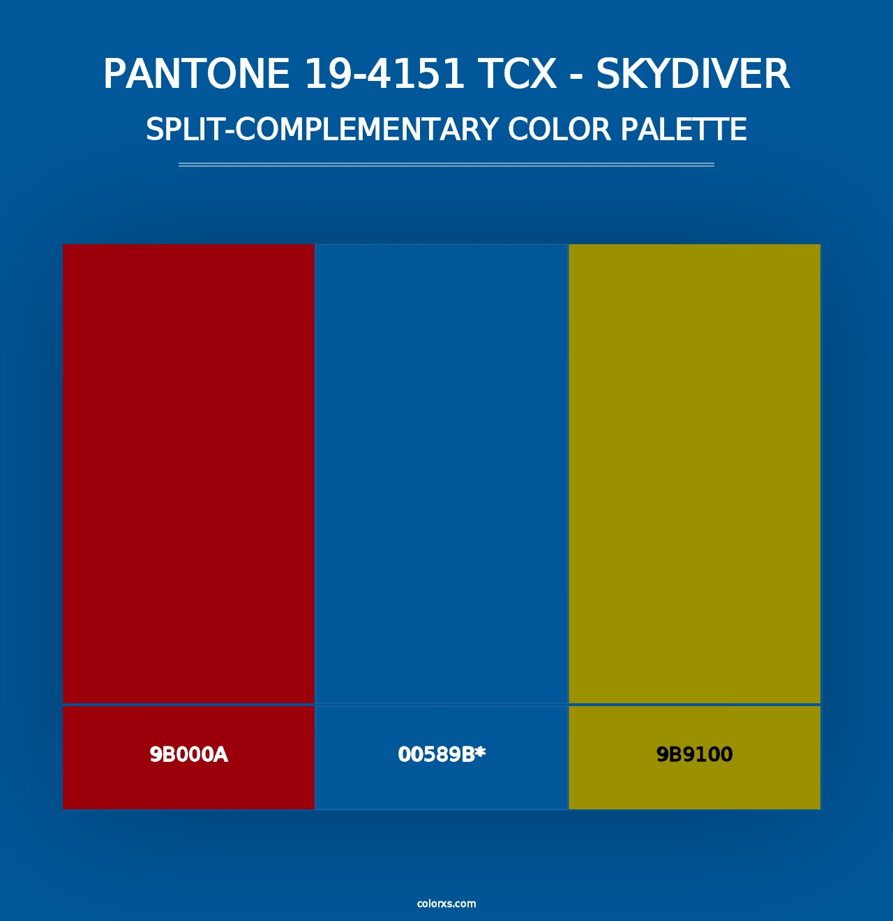 PANTONE 19-4151 TCX - Skydiver - Split-Complementary Color Palette