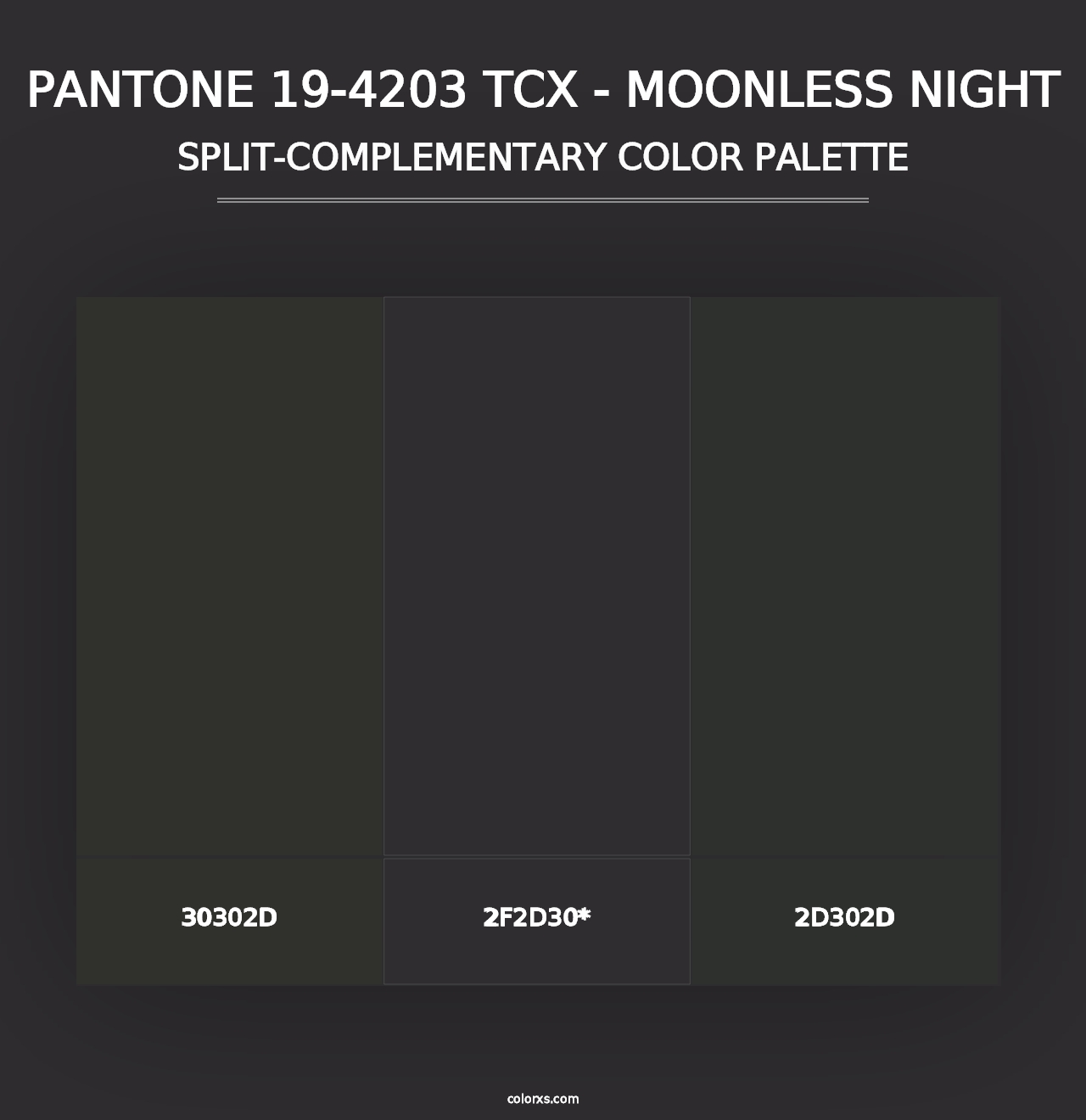 PANTONE 19-4203 TCX - Moonless Night - Split-Complementary Color Palette