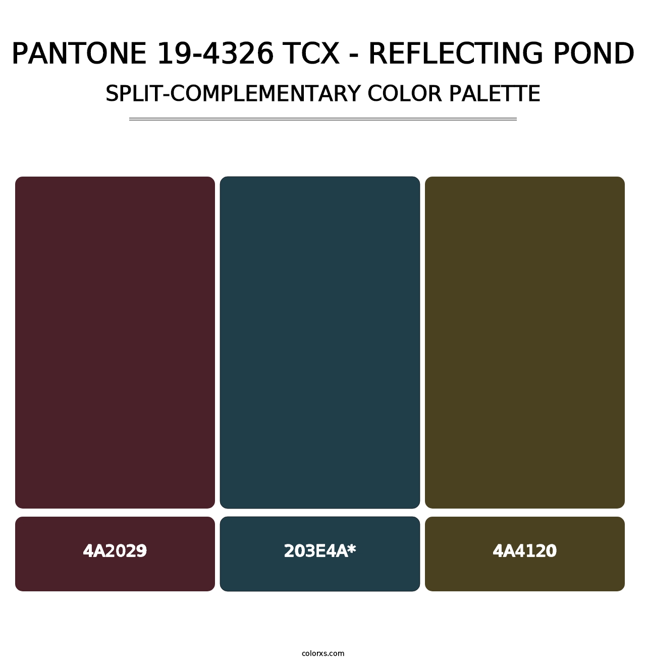 PANTONE 19-4326 TCX - Reflecting Pond - Split-Complementary Color Palette