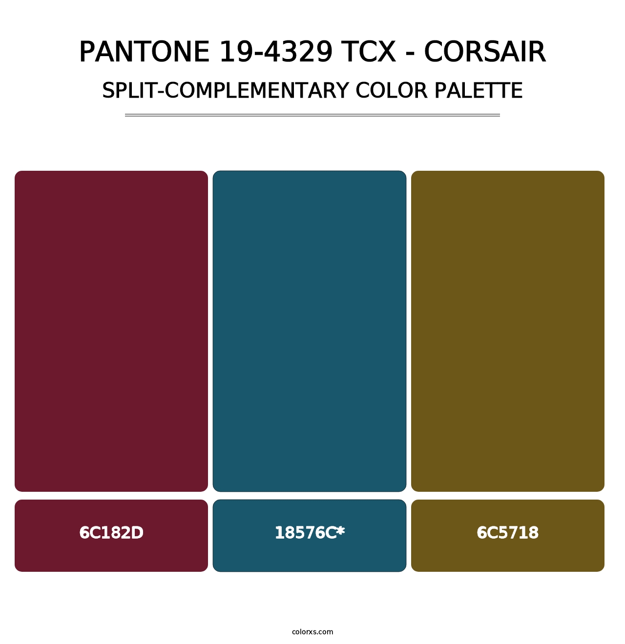 PANTONE 19-4329 TCX - Corsair - Split-Complementary Color Palette