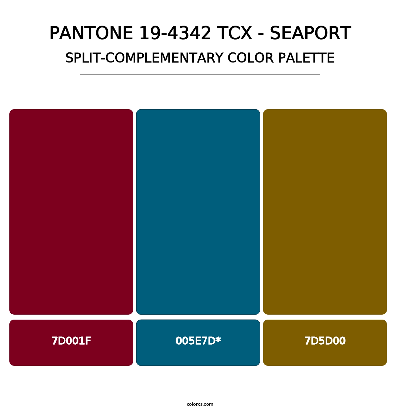 PANTONE 19-4342 TCX - Seaport - Split-Complementary Color Palette