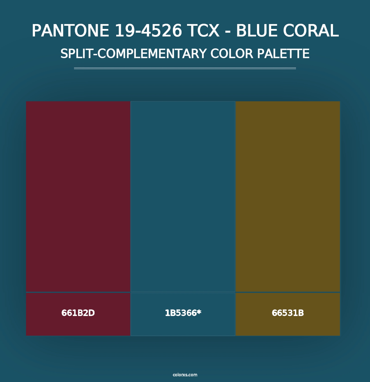 PANTONE 19-4526 TCX - Blue Coral - Split-Complementary Color Palette