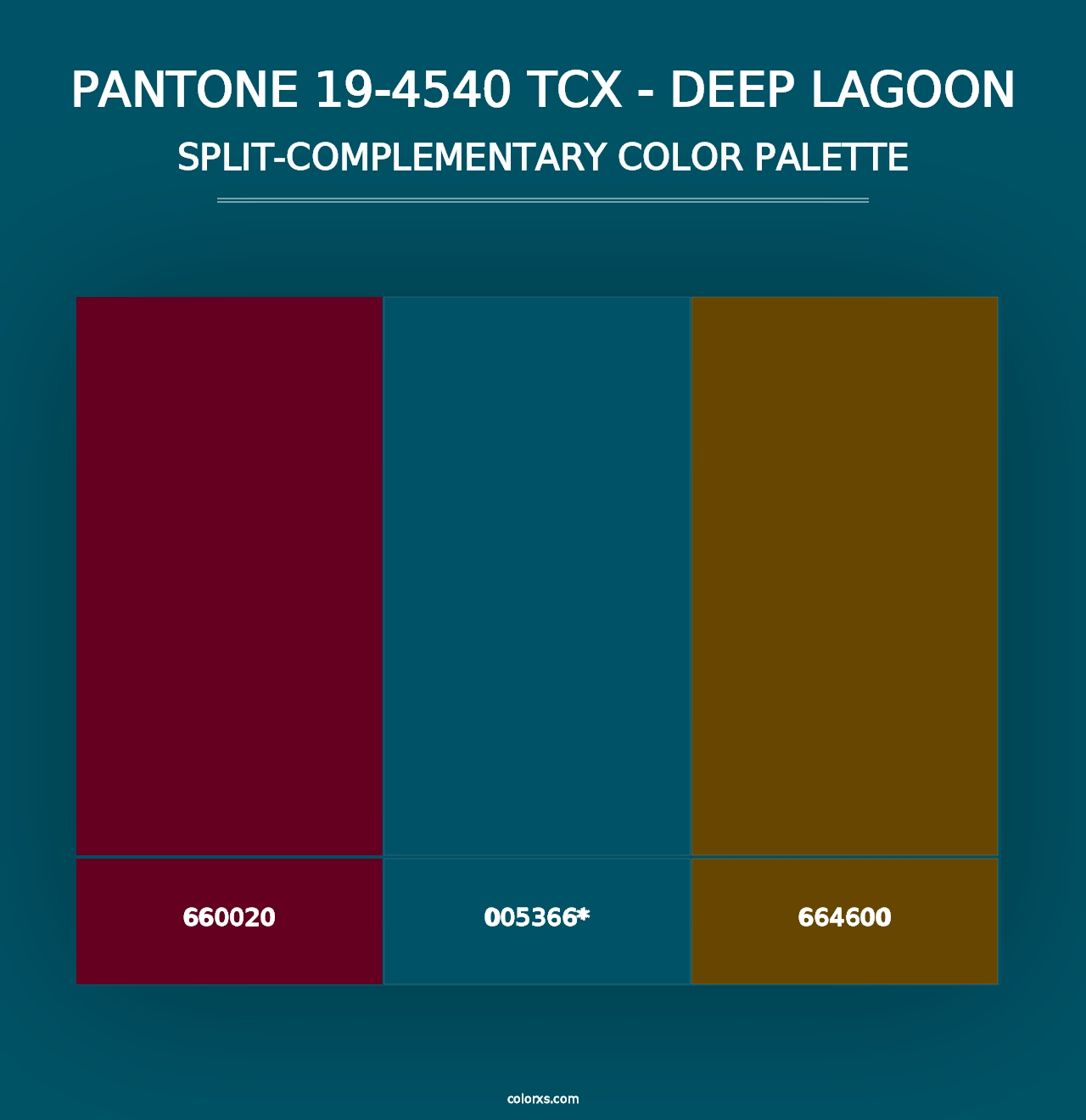 PANTONE 19-4540 TCX - Deep Lagoon - Split-Complementary Color Palette