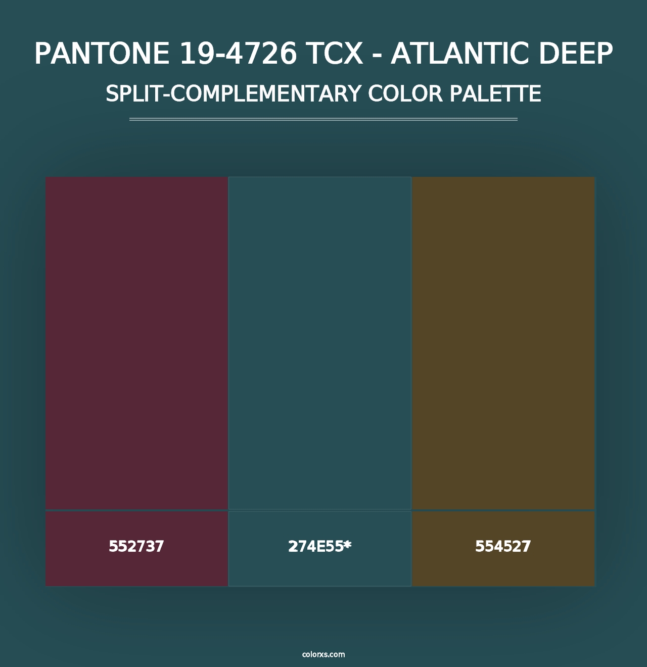 PANTONE 19-4726 TCX - Atlantic Deep - Split-Complementary Color Palette