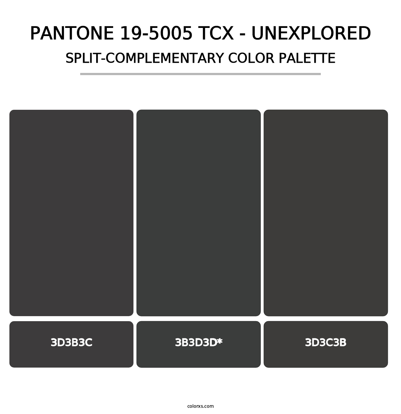 PANTONE 19-5005 TCX - Unexplored - Split-Complementary Color Palette