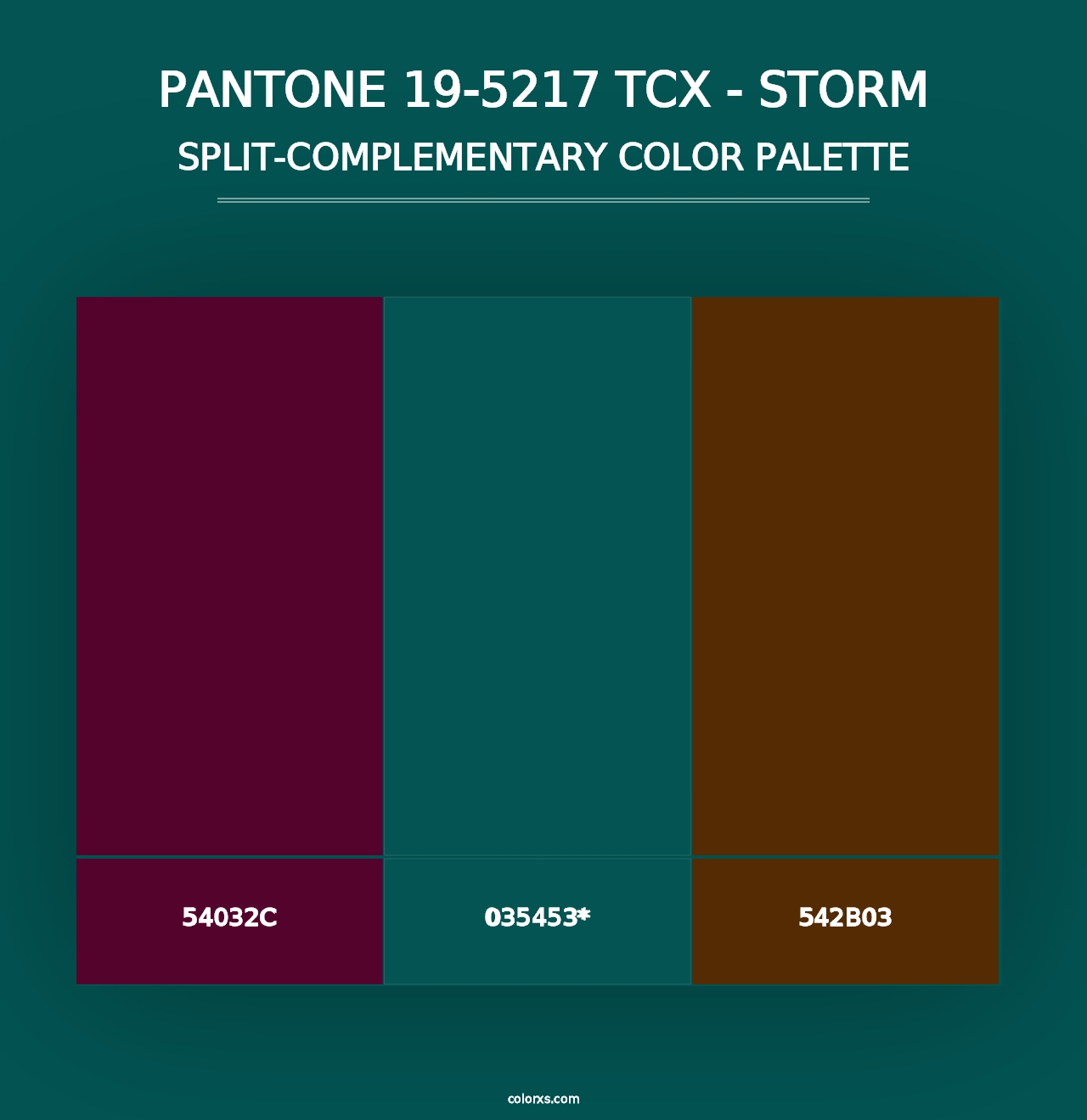 PANTONE 19-5217 TCX - Storm - Split-Complementary Color Palette