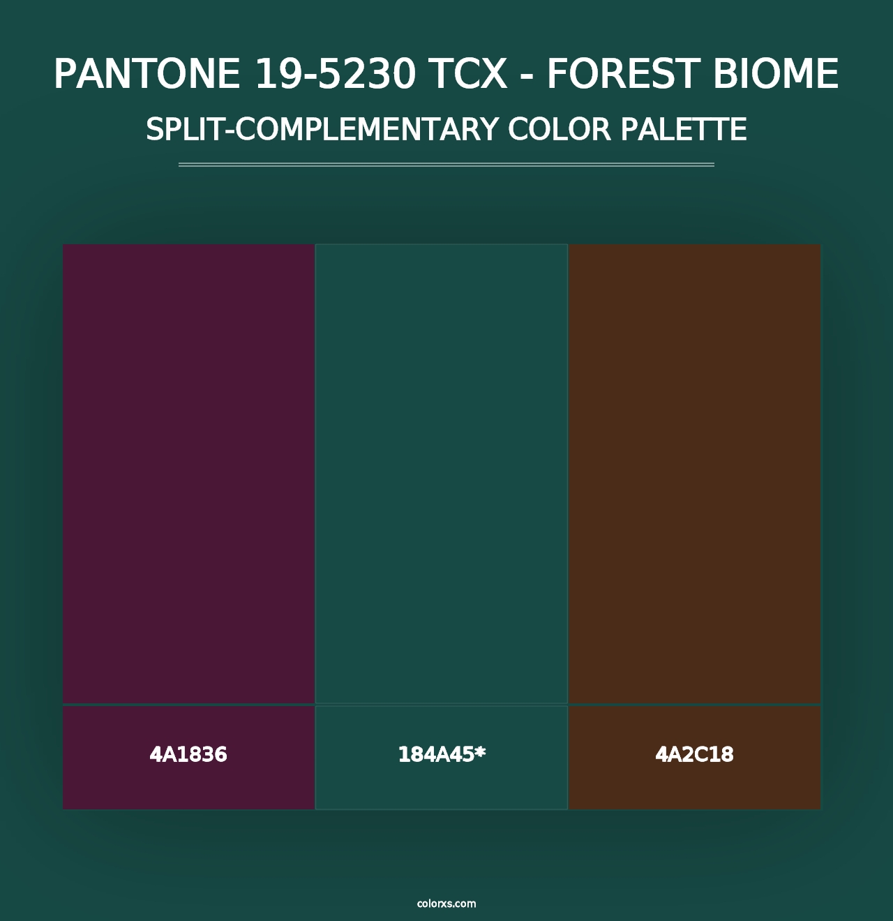 PANTONE 19-5230 TCX - Forest Biome - Split-Complementary Color Palette