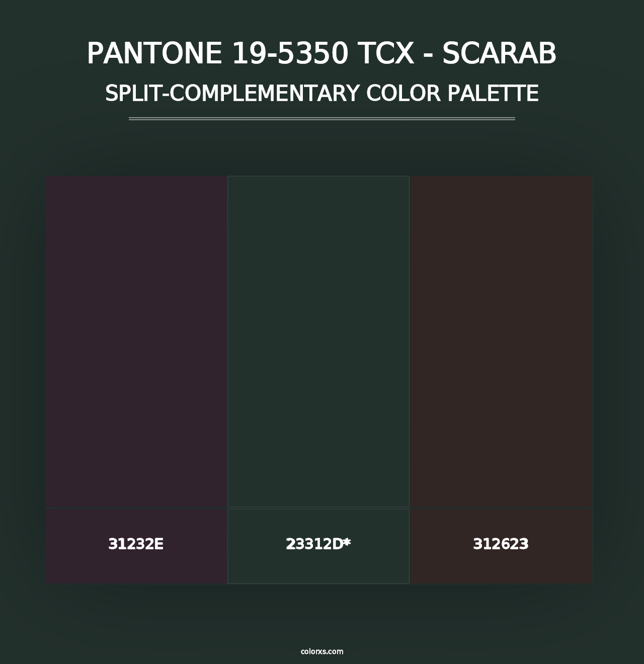 PANTONE 19-5350 TCX - Scarab - Split-Complementary Color Palette