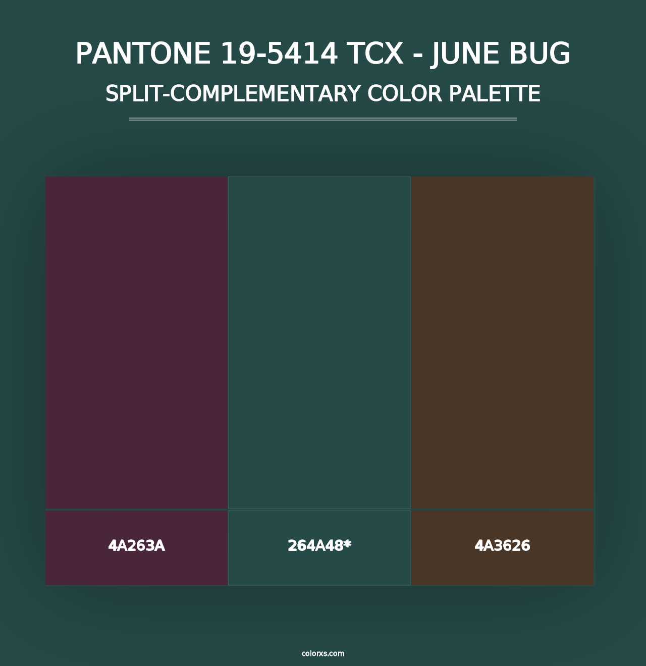 PANTONE 19-5414 TCX - June Bug - Split-Complementary Color Palette