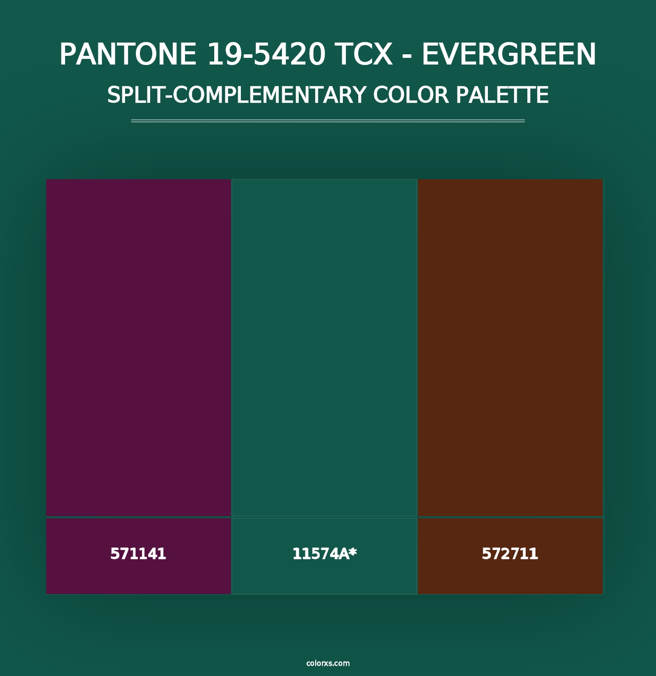 PANTONE 19-5420 TCX - Evergreen - Split-Complementary Color Palette