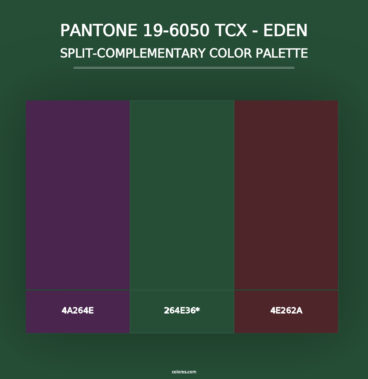 PANTONE 19-6050 TCX - Eden - Split-Complementary Color Palette