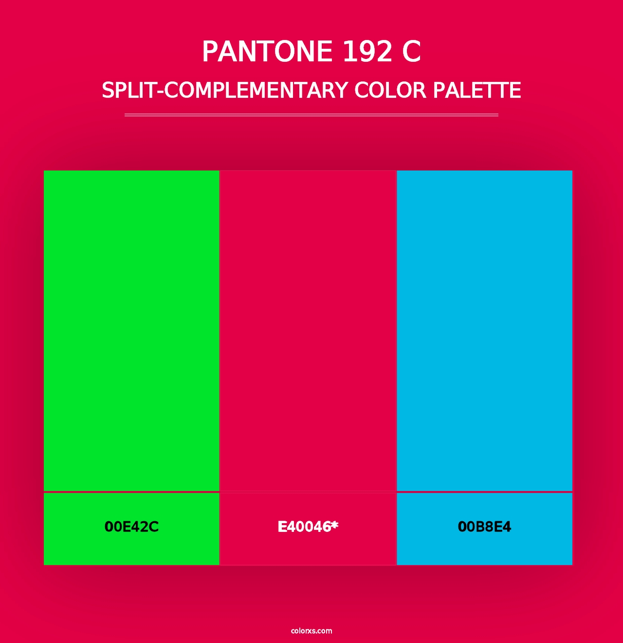 PANTONE 192 C - Split-Complementary Color Palette