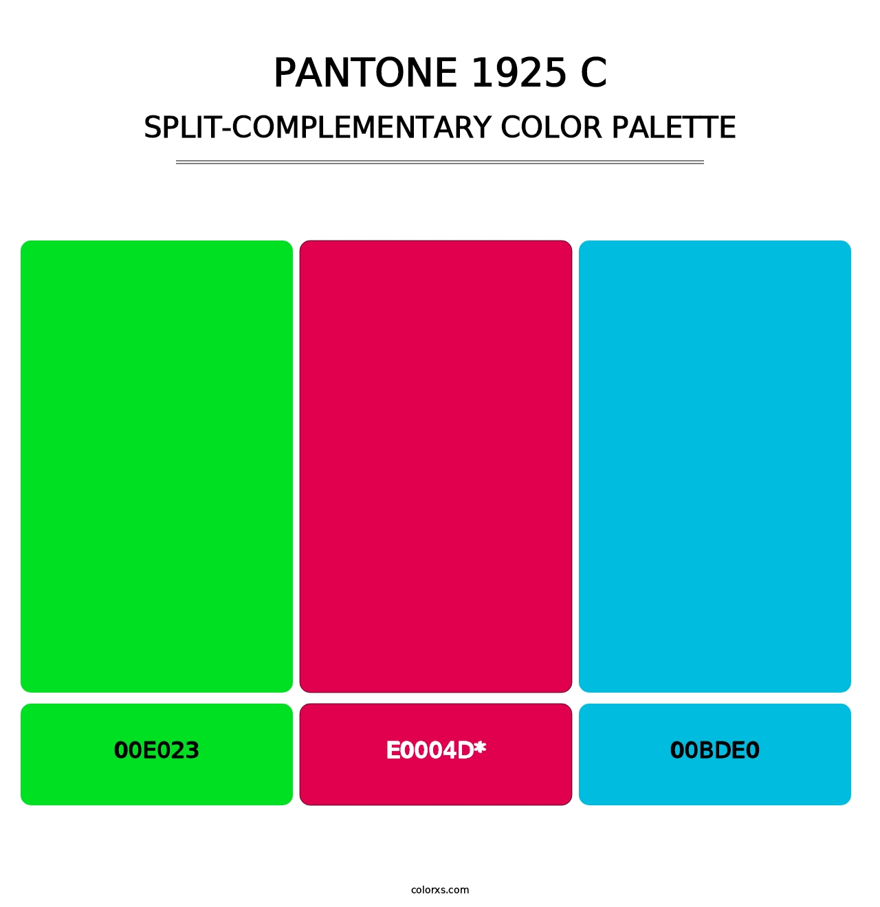 PANTONE 1925 C - Split-Complementary Color Palette