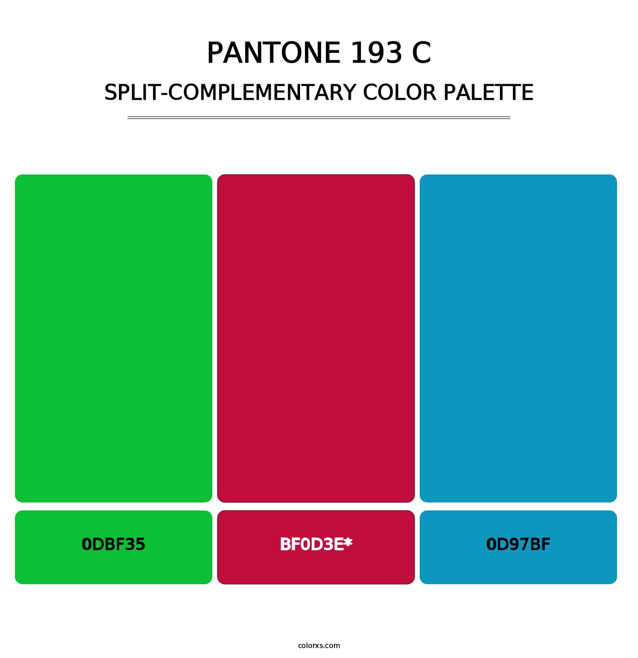 PANTONE 193 C - Split-Complementary Color Palette