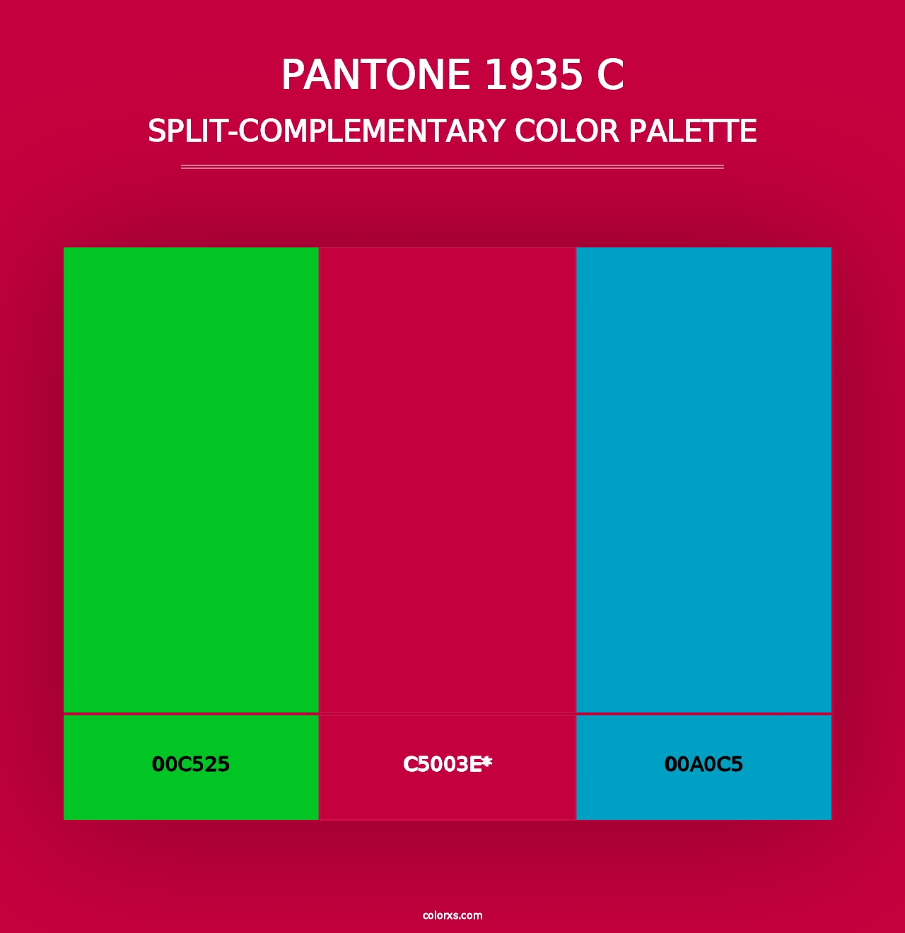 PANTONE 1935 C - Split-Complementary Color Palette