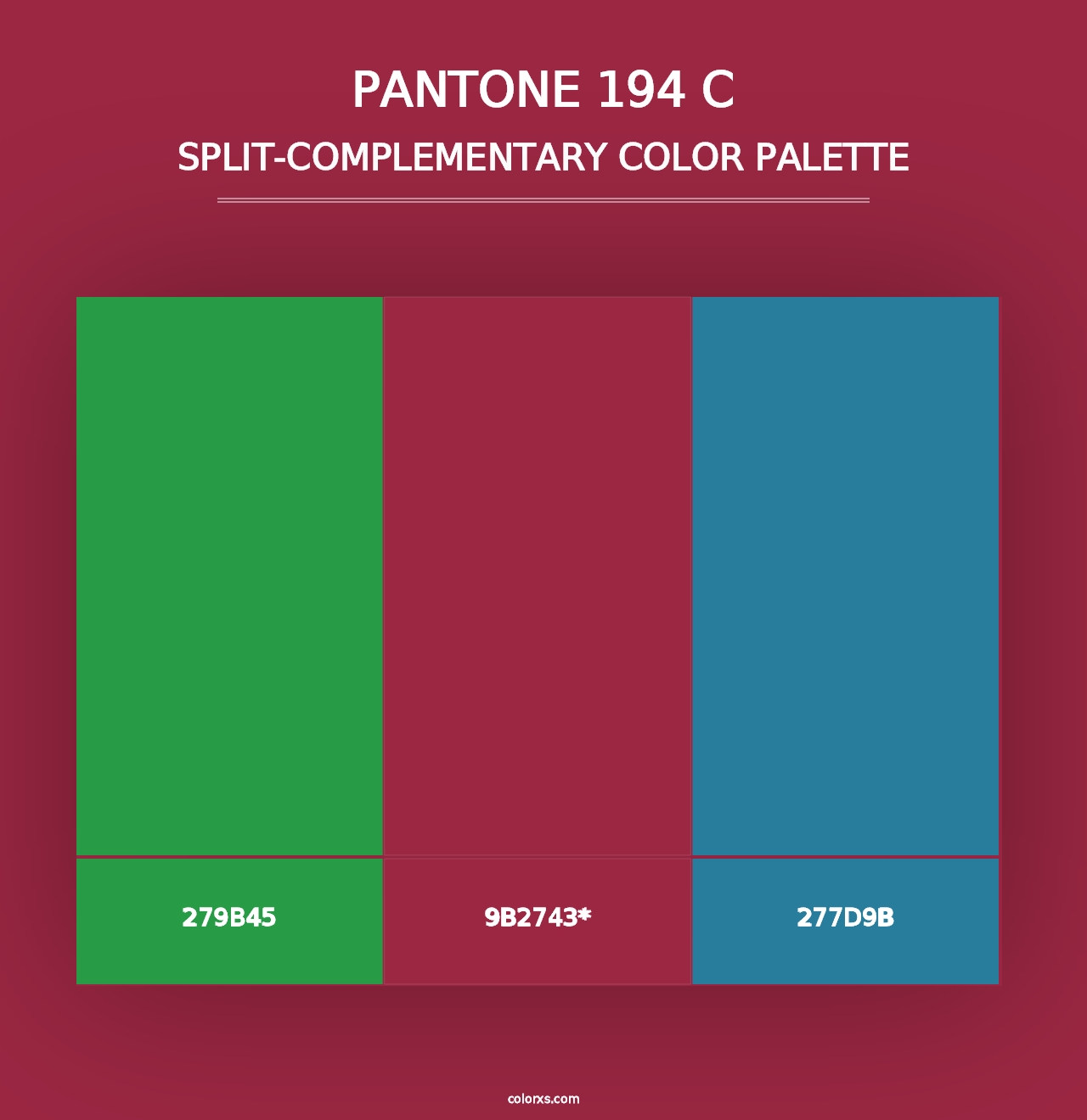 PANTONE 194 C - Split-Complementary Color Palette