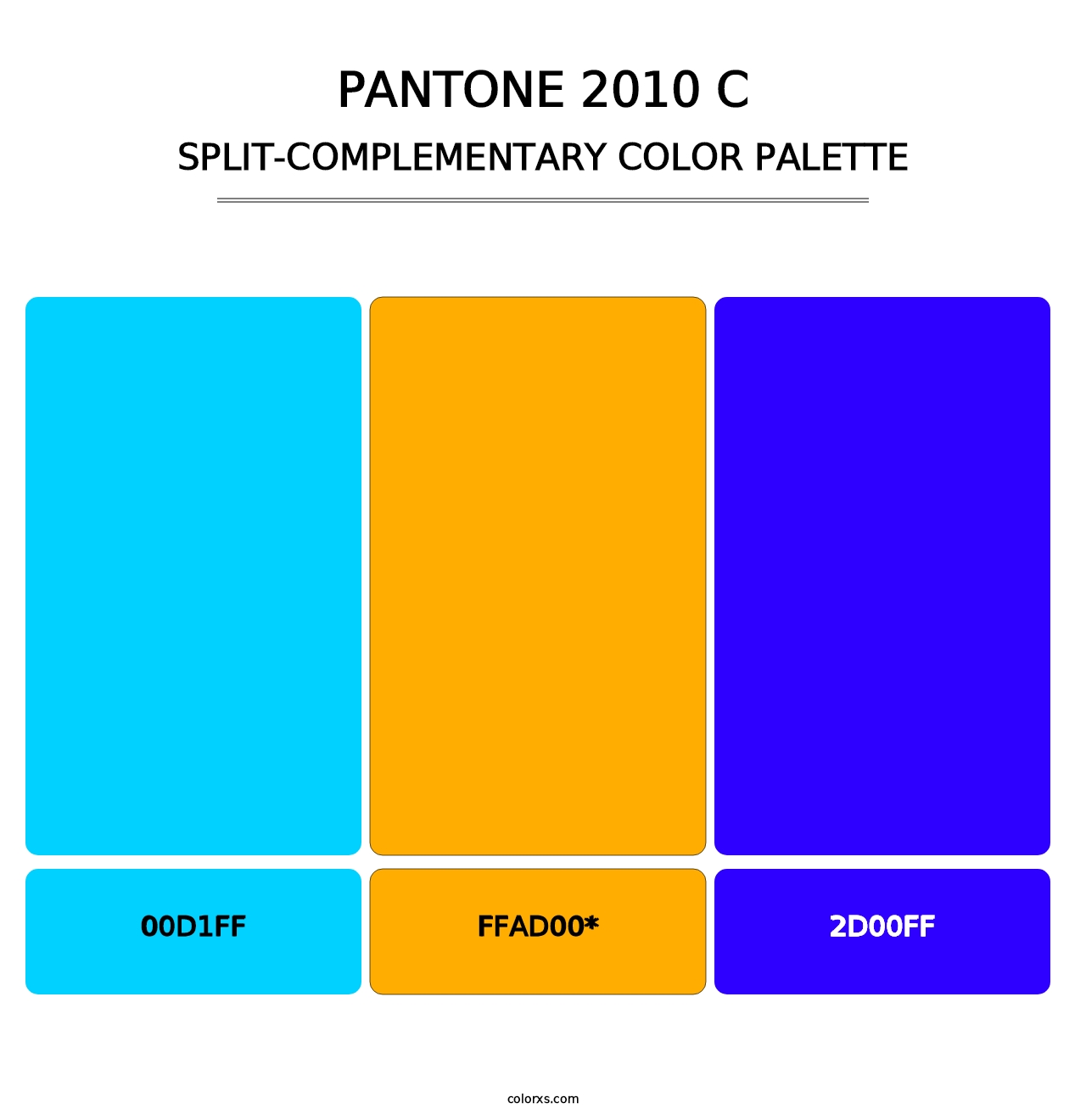 PANTONE 2010 C - Split-Complementary Color Palette