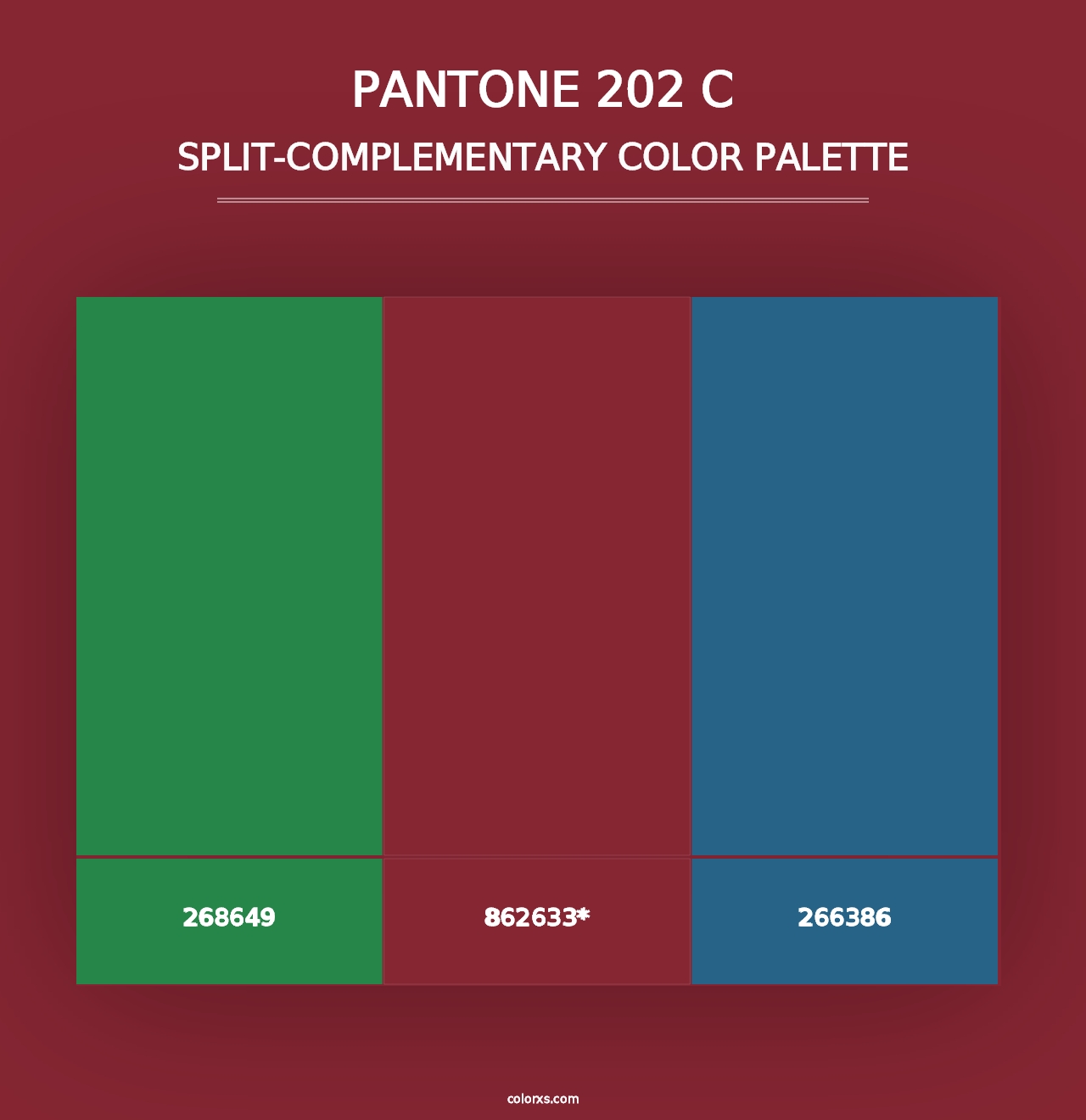 PANTONE 202 C - Split-Complementary Color Palette